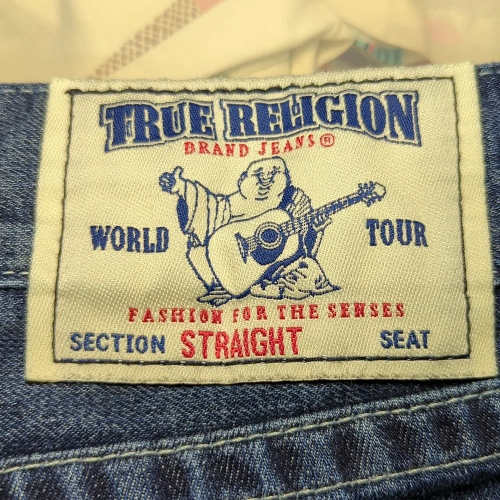 True Religion Ricky Straight Jeans Medium Wash 100% Cotton Men's Size 32x30
